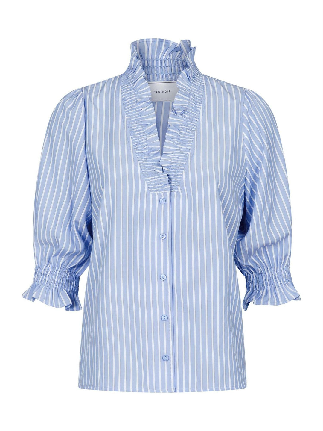 Briony Wide Stripe Blouse Light Blue | Skjorter og bluser | Smuk - Dameklær på nett