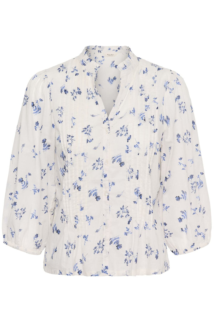 Brith Blouse Blue Bouquet Print | Skjorter og bluser | Smuk