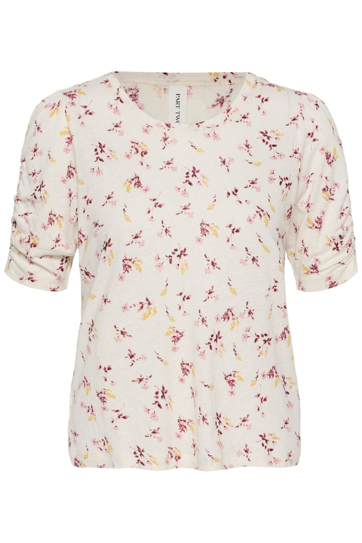 Brizette T-Shirt Peach Blossom Bouquet Print | Topper | Smuk