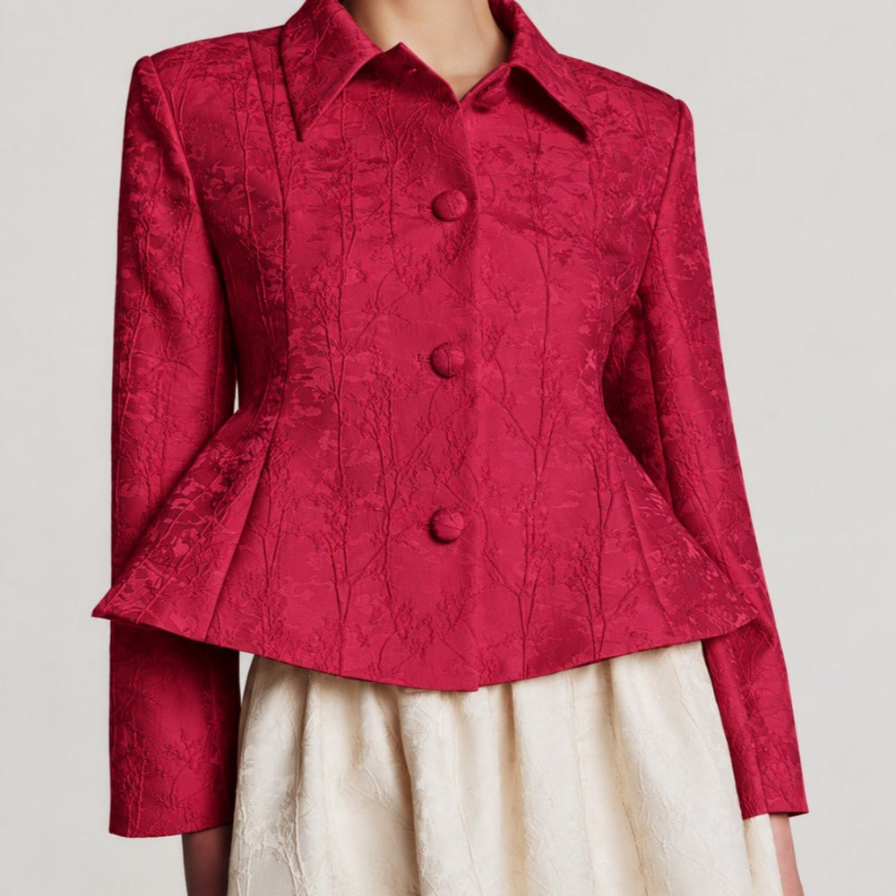Brocade Blazer Cherry | Blazer | Smuk