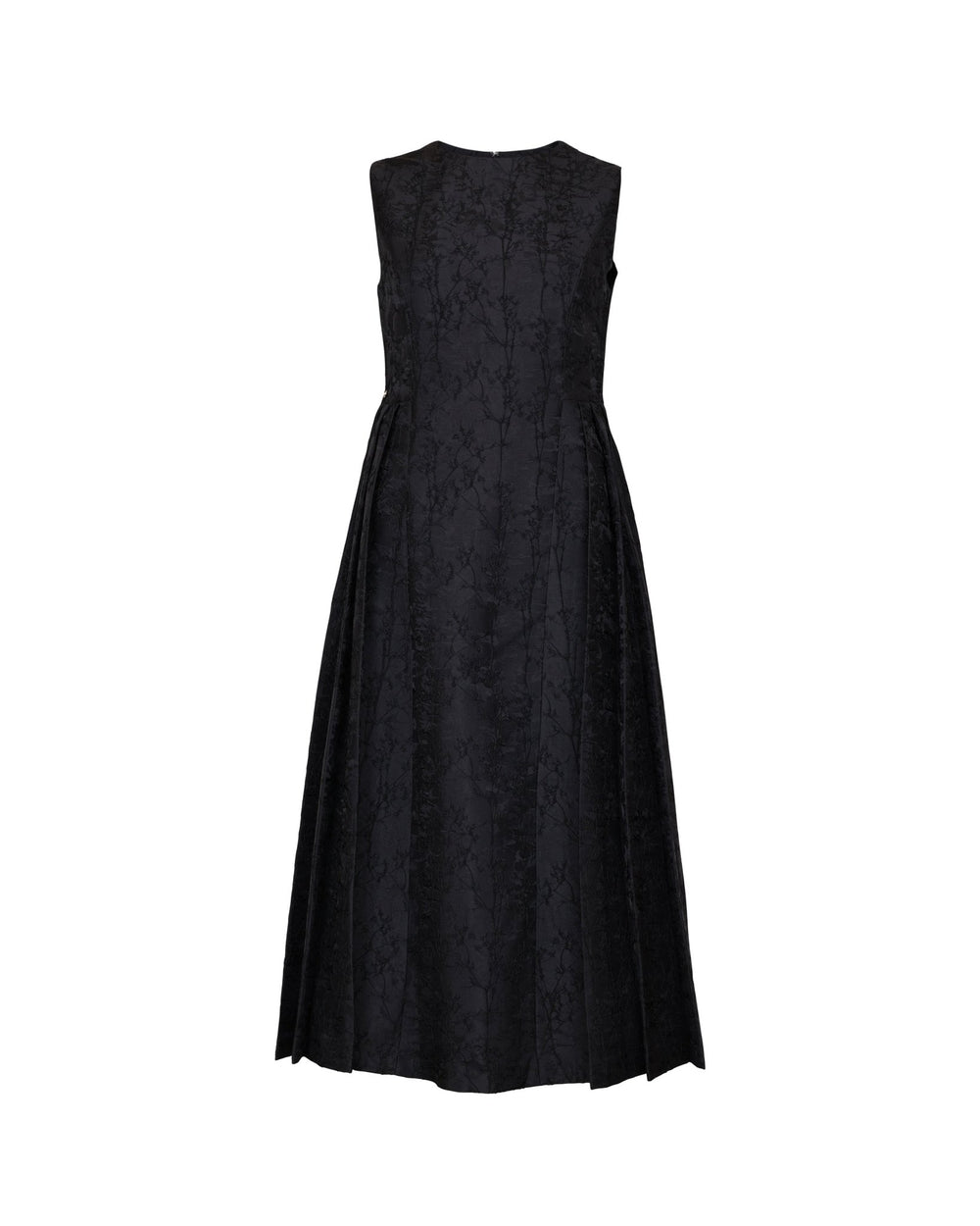 Brocade Pleated Midi Dress Black | Kjoler | Smuk