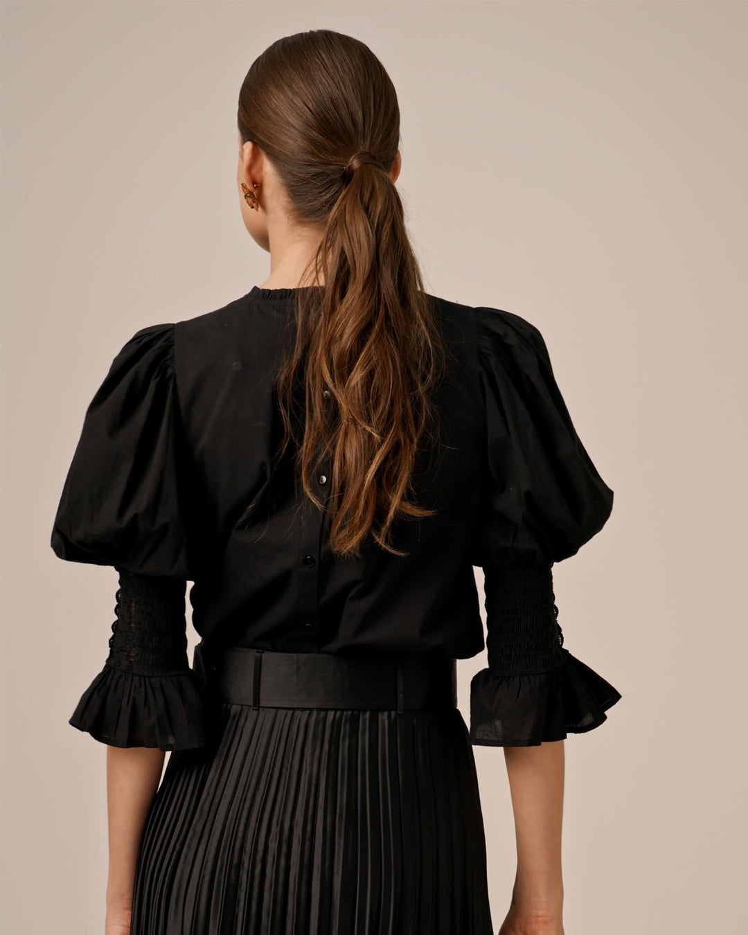 Broderie Anglaise Blouse Black | Skjorter og bluser | Smuk - Dameklær på nett