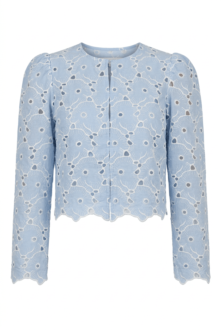 Broderie Anglaise Jacket Light Blue | Yttertøy | Smuk