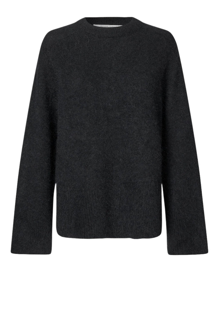 Brookline Knit Raglan O - Neck Black | Genser | Smuk - Dameklær på nett