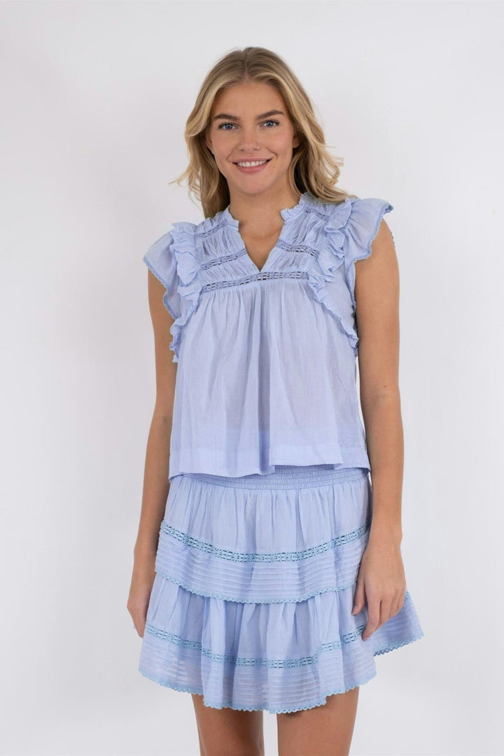 Jayla S Voile Top Light Blue