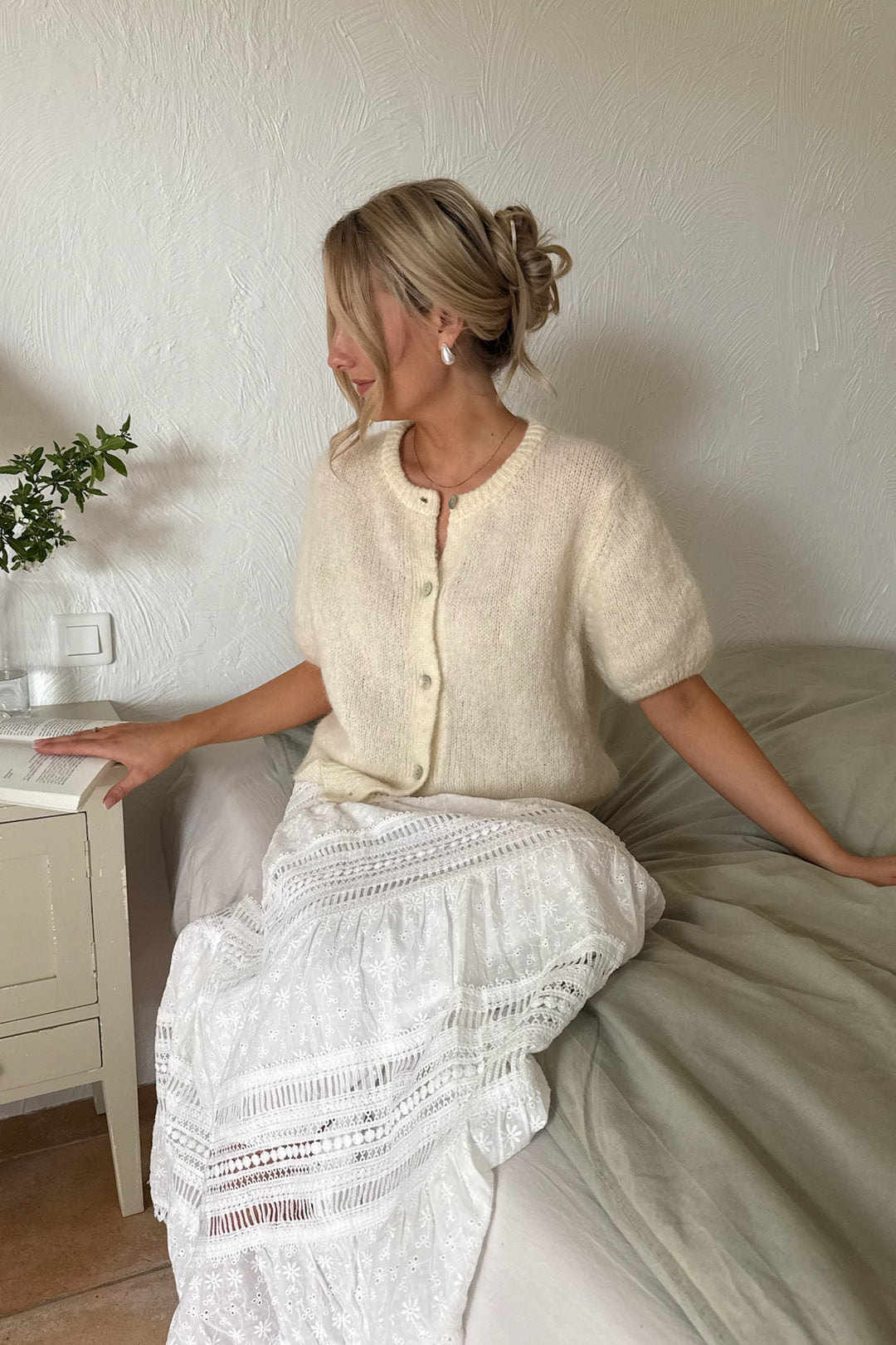 Ida Ss Cardigan White