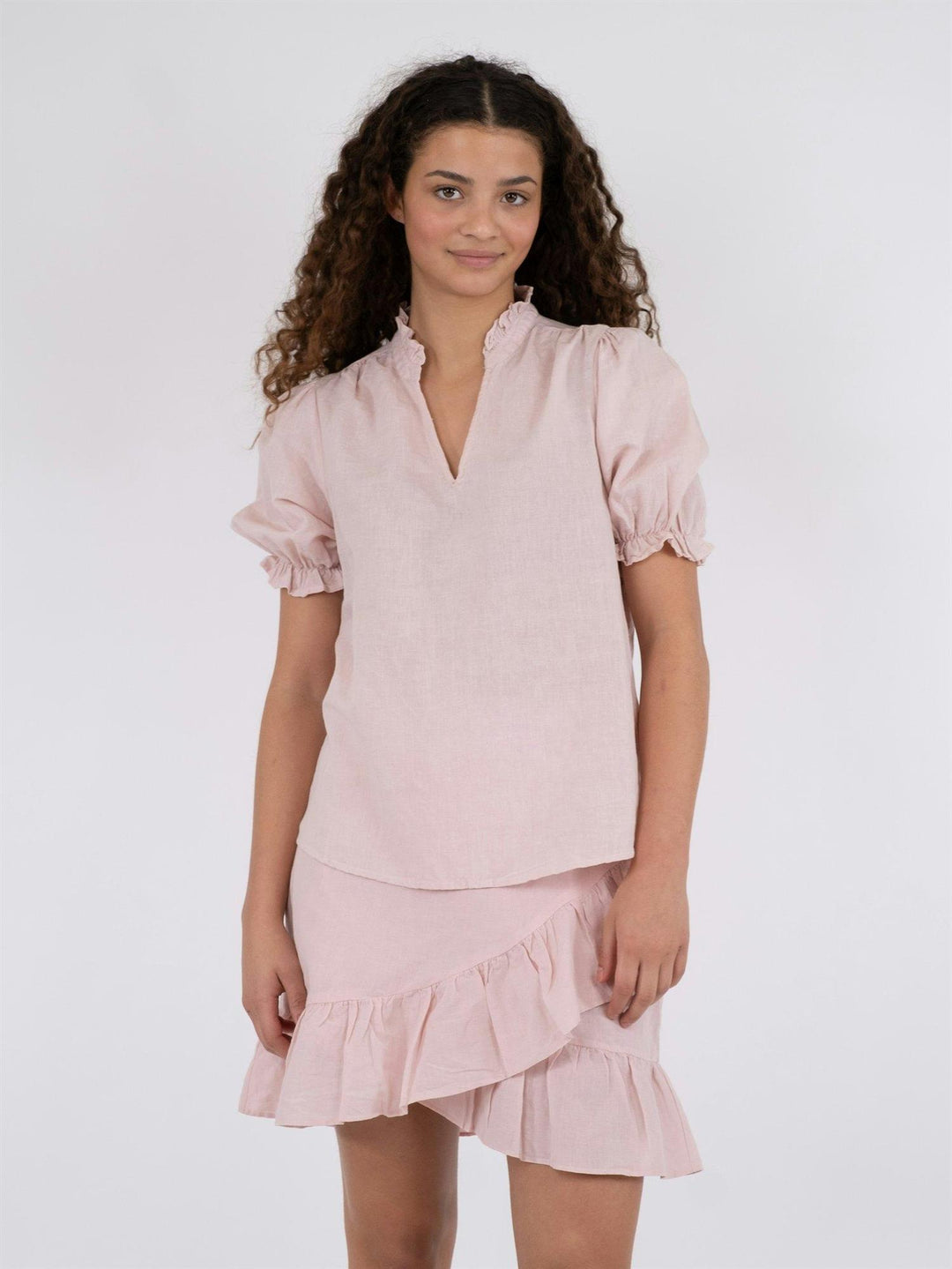 Odesa Linen Blouse Rose Smoke