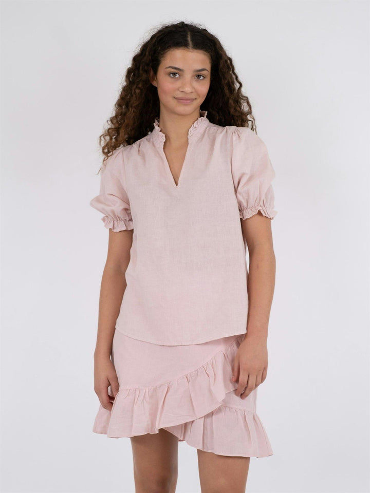Odesa Linen Blouse Rose Smoke