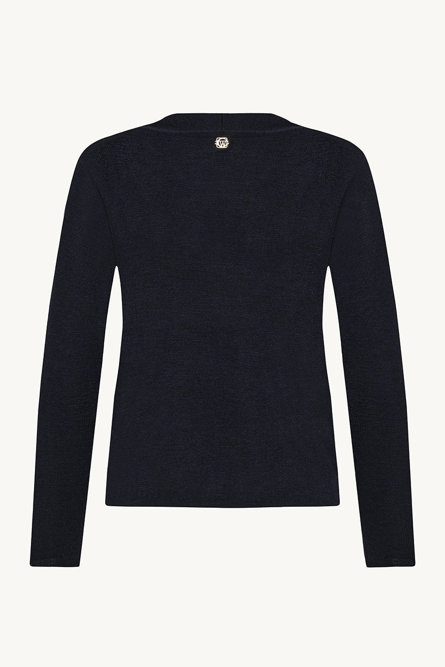 Cait Knit Dark Navy Melange | Genser | Smuk - Dameklær på nett