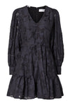 Calli-Sadie Ls Short V-Neck Dress Dark Sapphire