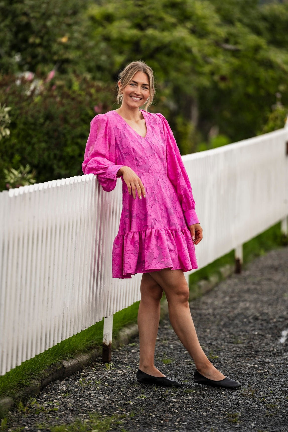 Calli-Sadie Ls Short V-Neck Dress Phlox Pink | Kjoler | Smuk - Dameklær på nett