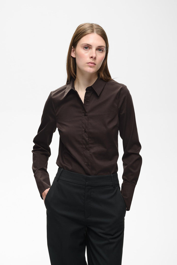 Callyiw Shirt Chocolate Brown | Skjorter og bluser | Smuk