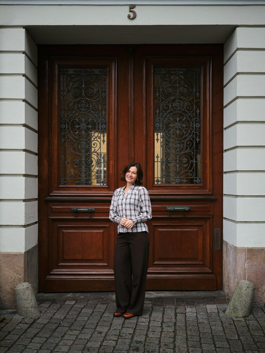 Camisa Big Check Blouse Off White | Skjorter og bluser | Smuk