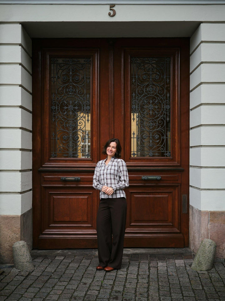 Camisa Big Check Blouse Off White | Skjorter og bluser | Smuk