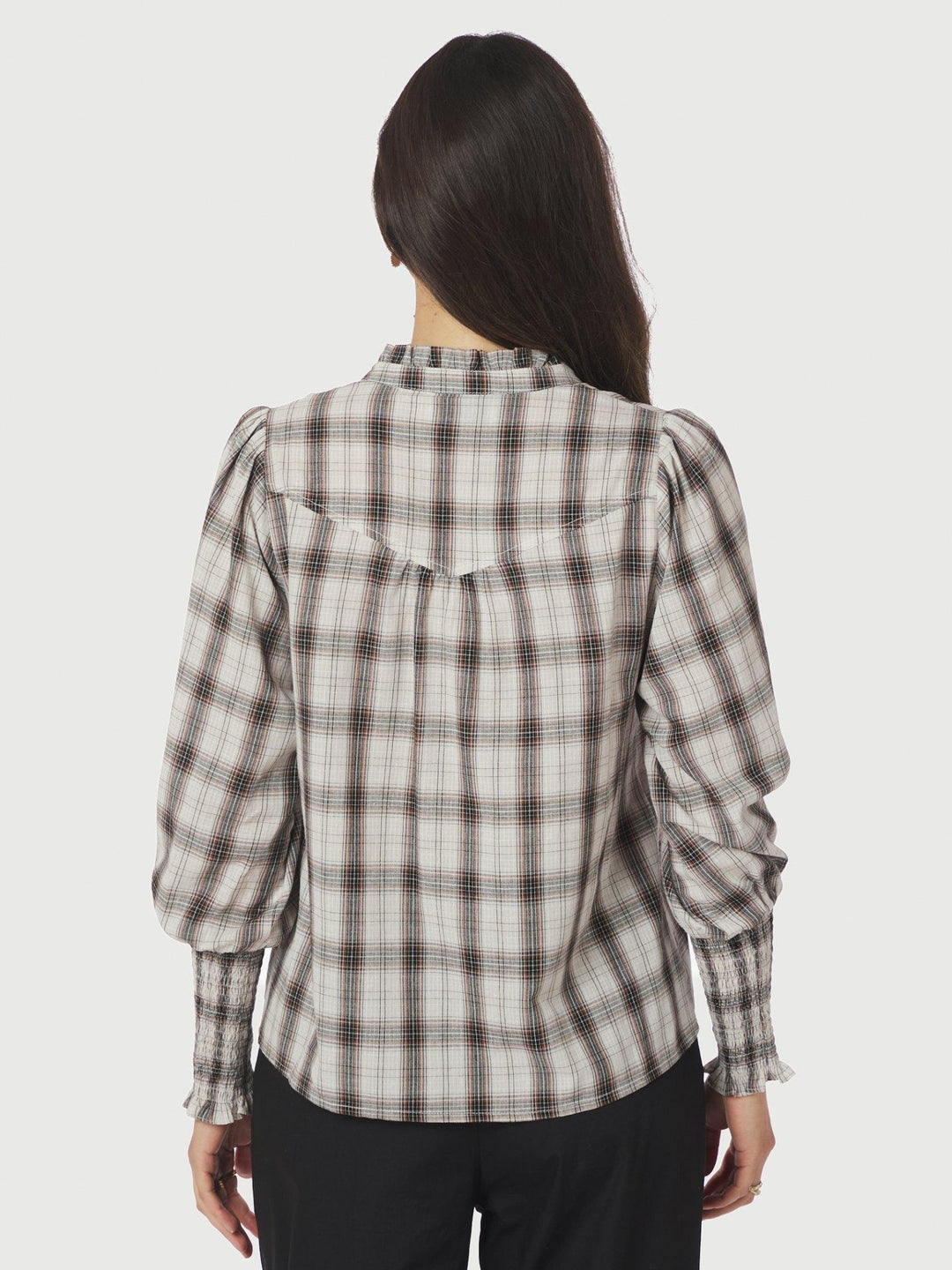 Camisa Big Check Blouse Off White | Skjorter og bluser | Smuk