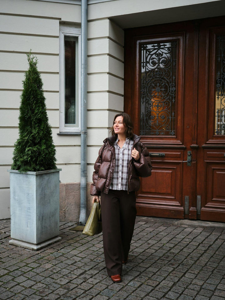 Camisa Big Check Blouse Off White | Skjorter og bluser | Smuk