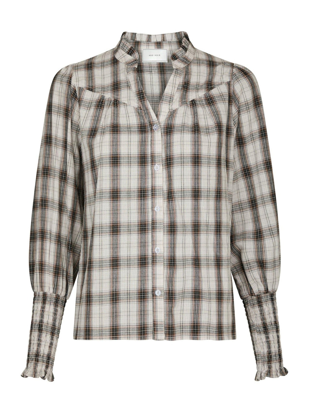 Camisa Big Check Blouse Off White | Skjorter og bluser | Smuk