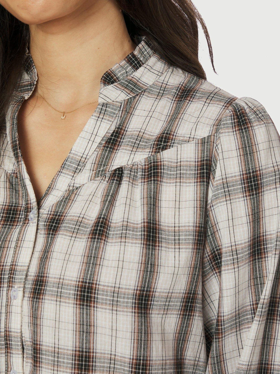Camisa Big Check Blouse Off White | Skjorter og bluser | Smuk