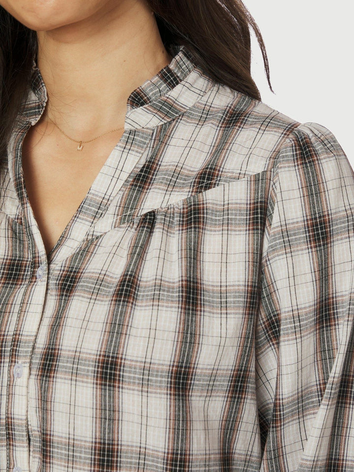 Camisa Big Check Blouse Off White | Skjorter og bluser | Smuk