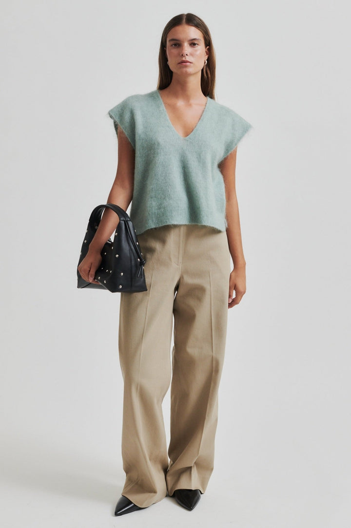Camryn Knit Vest Slate Green | Genser | Smuk - Dameklær på nett