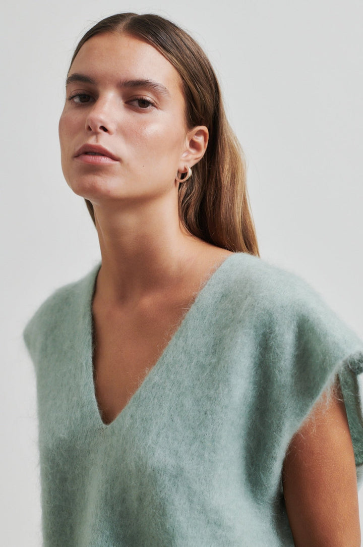 Camryn Knit Vest Slate Green | Genser | Smuk - Dameklær på nett