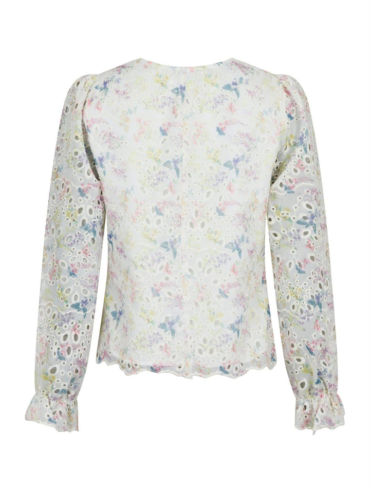 Candice Embroidery Blouse Creme | Skjorter og bluser | Smuk - Dameklær på nett