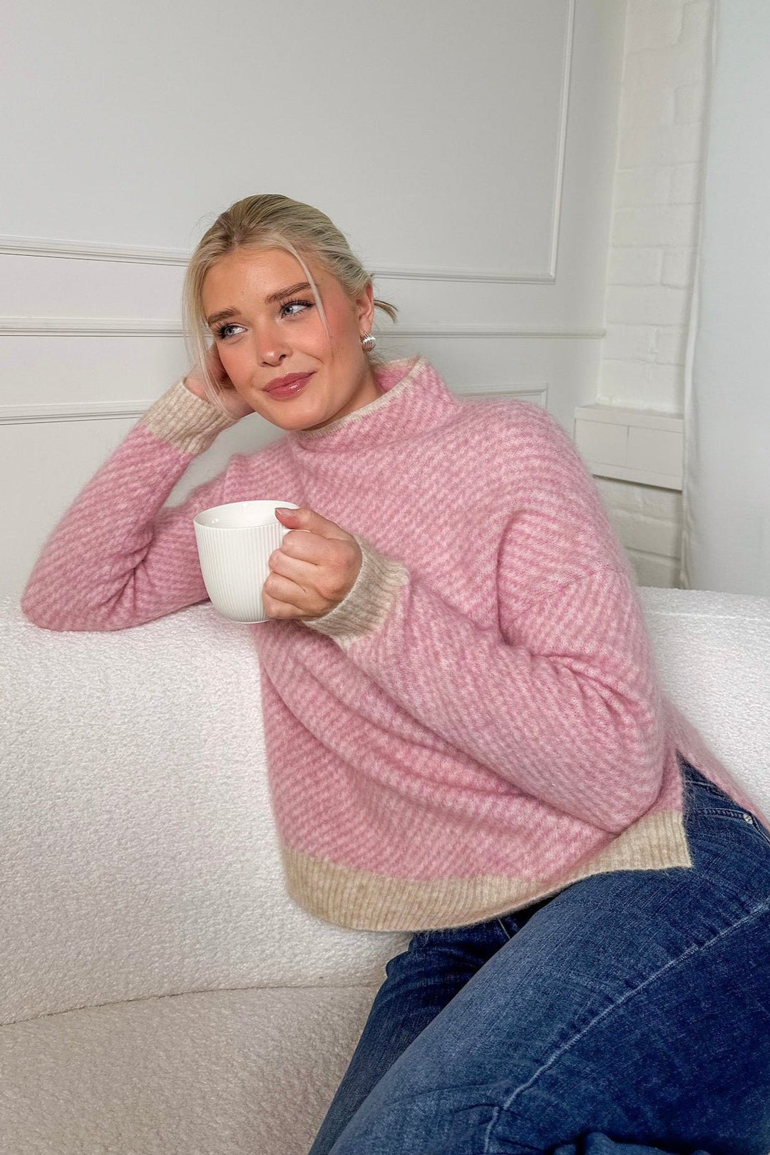 Capella Knit T - Neck Pink Cosmos | Genser | Smuk - Dameklær på nett
