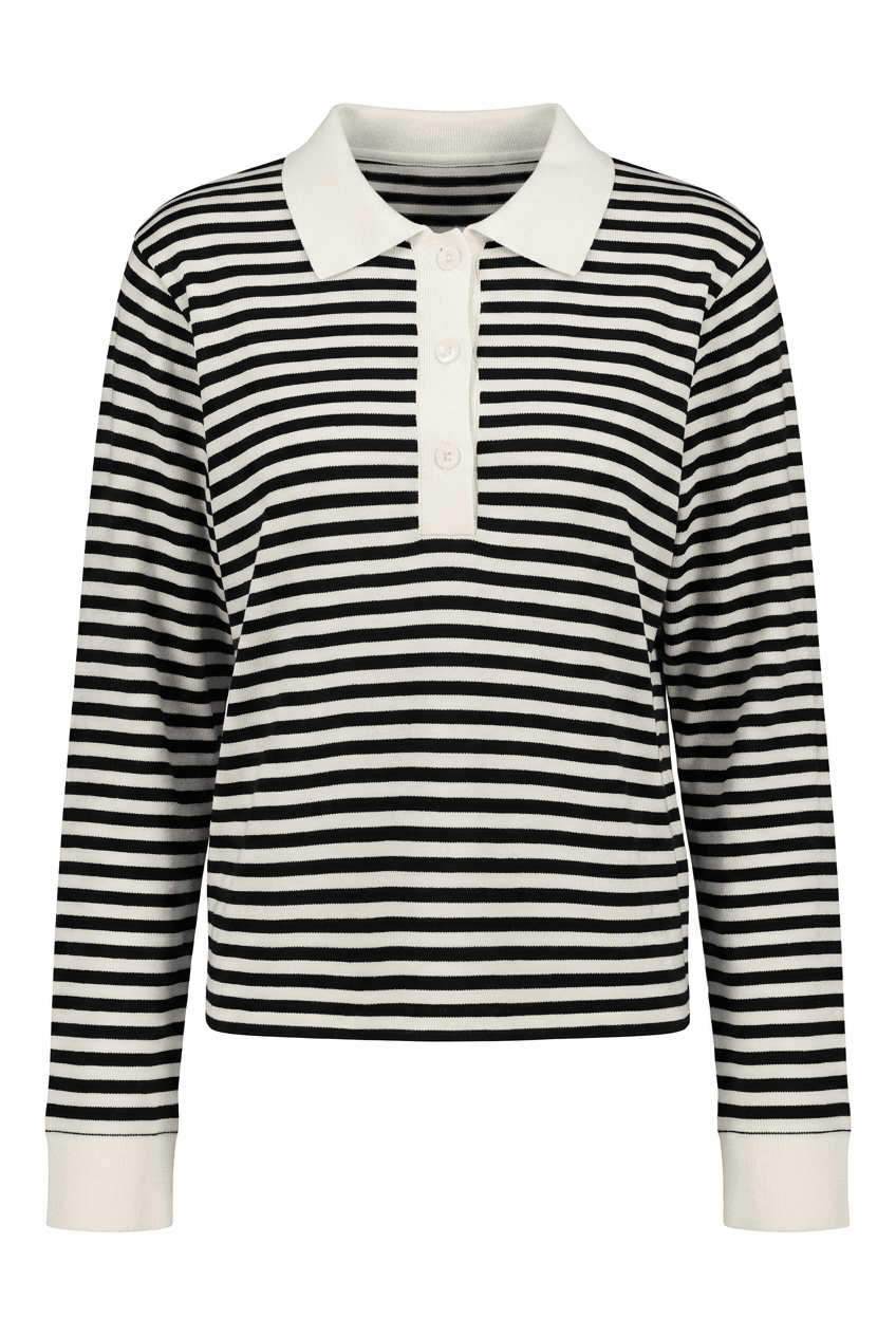 Carly Polo Black Stripes | Genser | Smuk