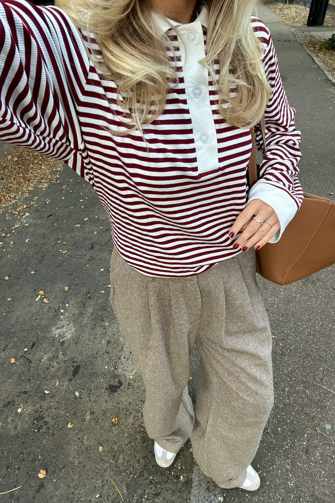 Carly Polo Bordeaux Stripes | Genser | Smuk