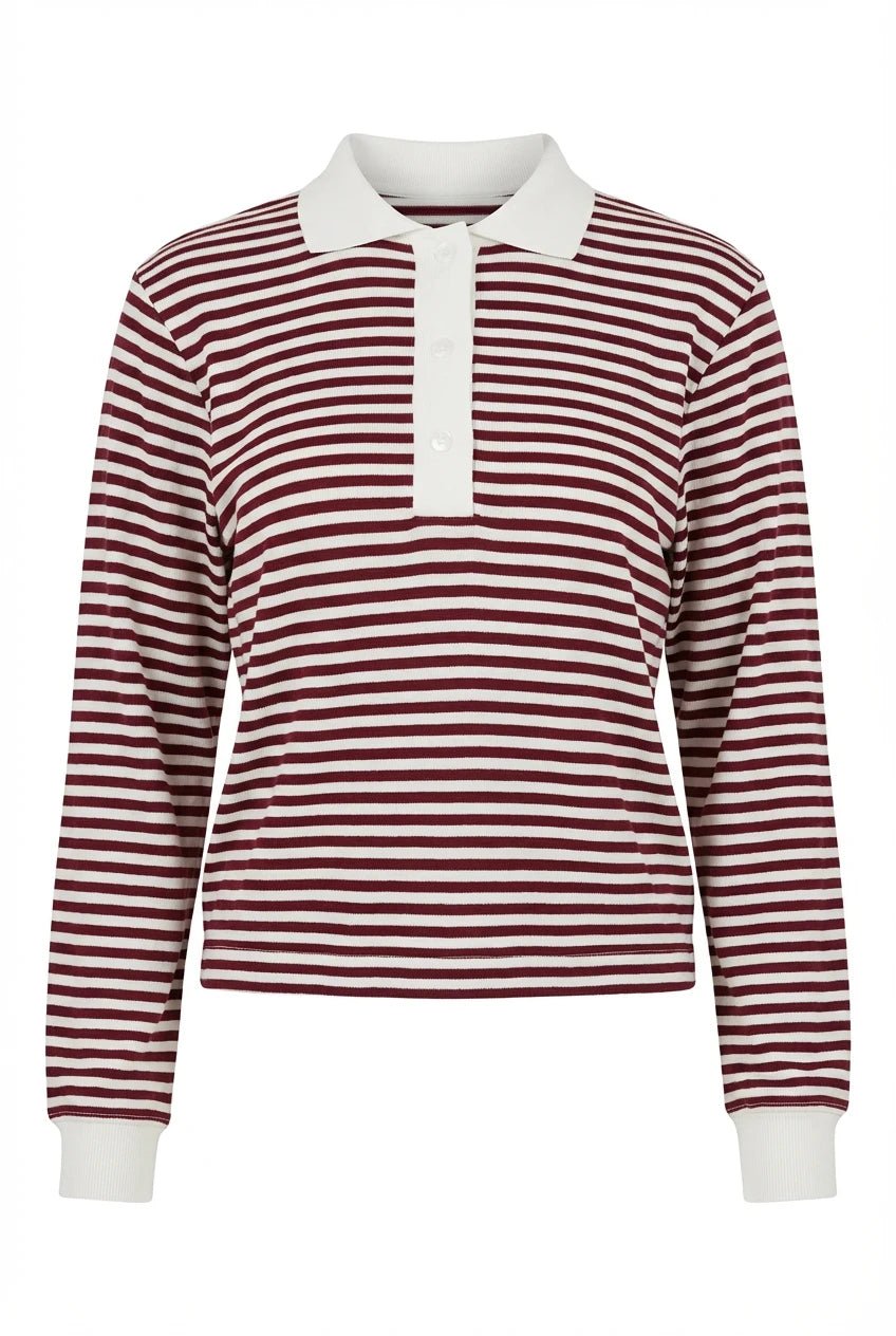 Carly Polo Bordeaux Stripes | Genser | Smuk