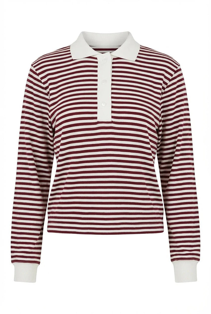 Carly Polo Bordeaux Stripes | Genser | Smuk
