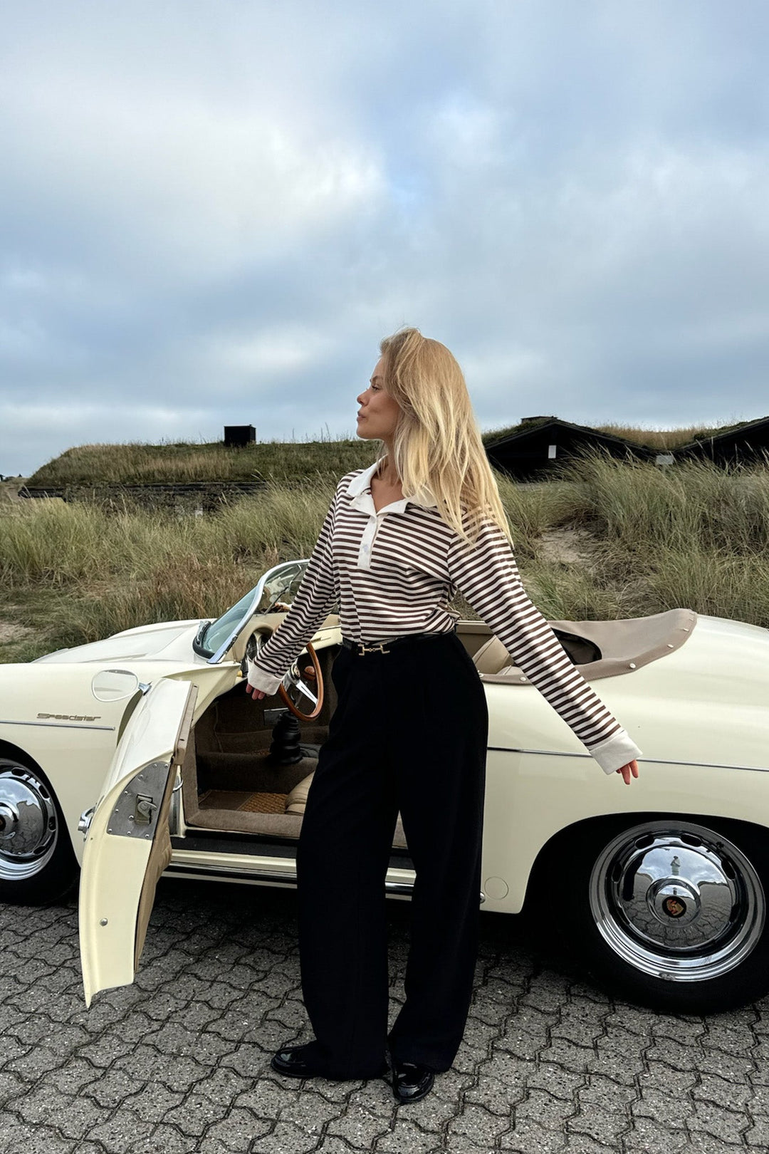 Carly Polo Brown Stripes | Skjorter og bluser | Smuk - Dameklær på nett
