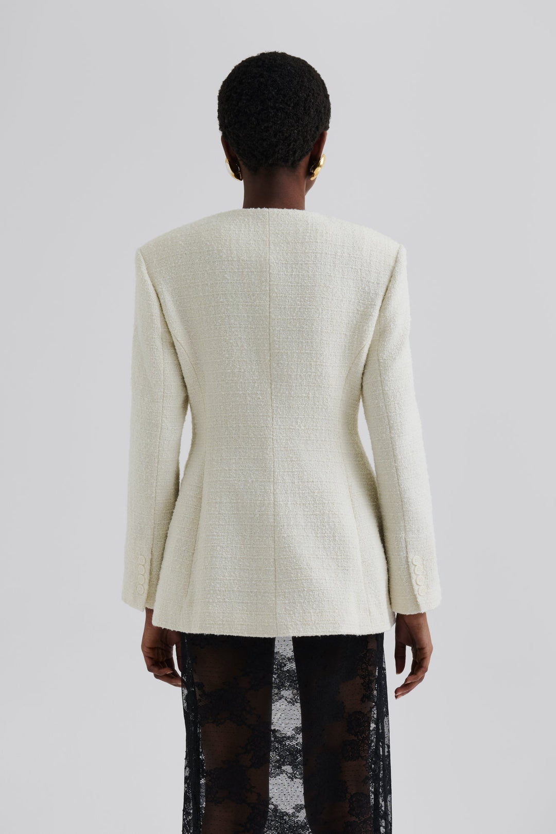 Carol Fitted Round Neck Blazer Vanilla | Blazer | Smuk - Dameklær på nett