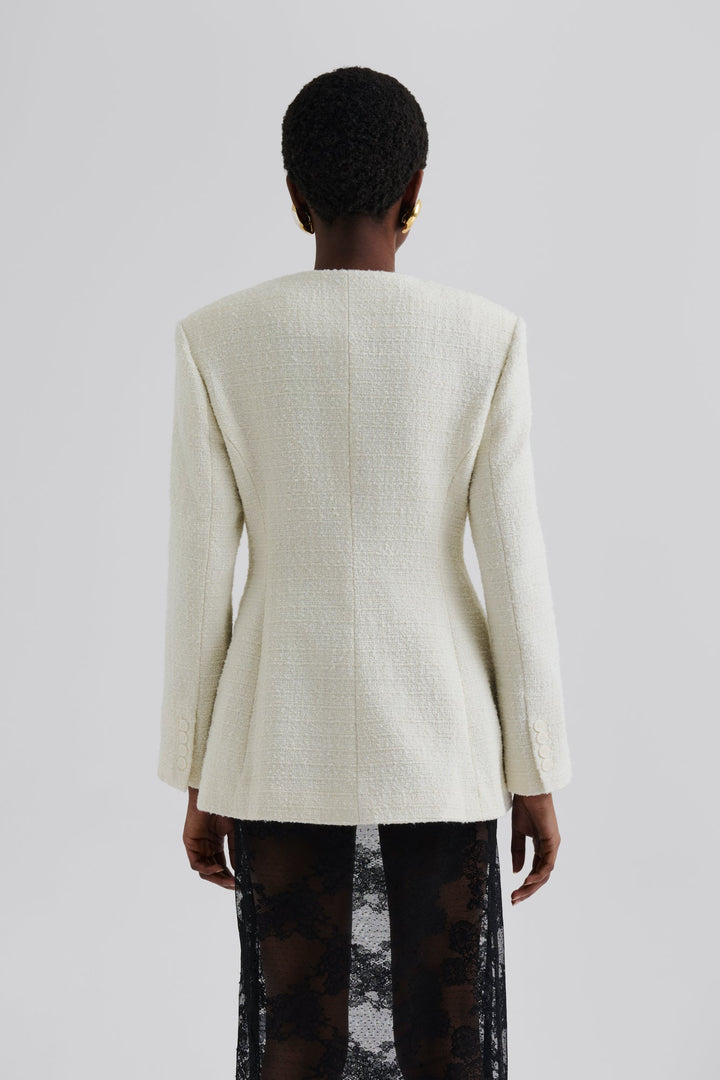 Carol Fitted Round Neck Blazer Vanilla | Blazer | Smuk - Dameklær på nett