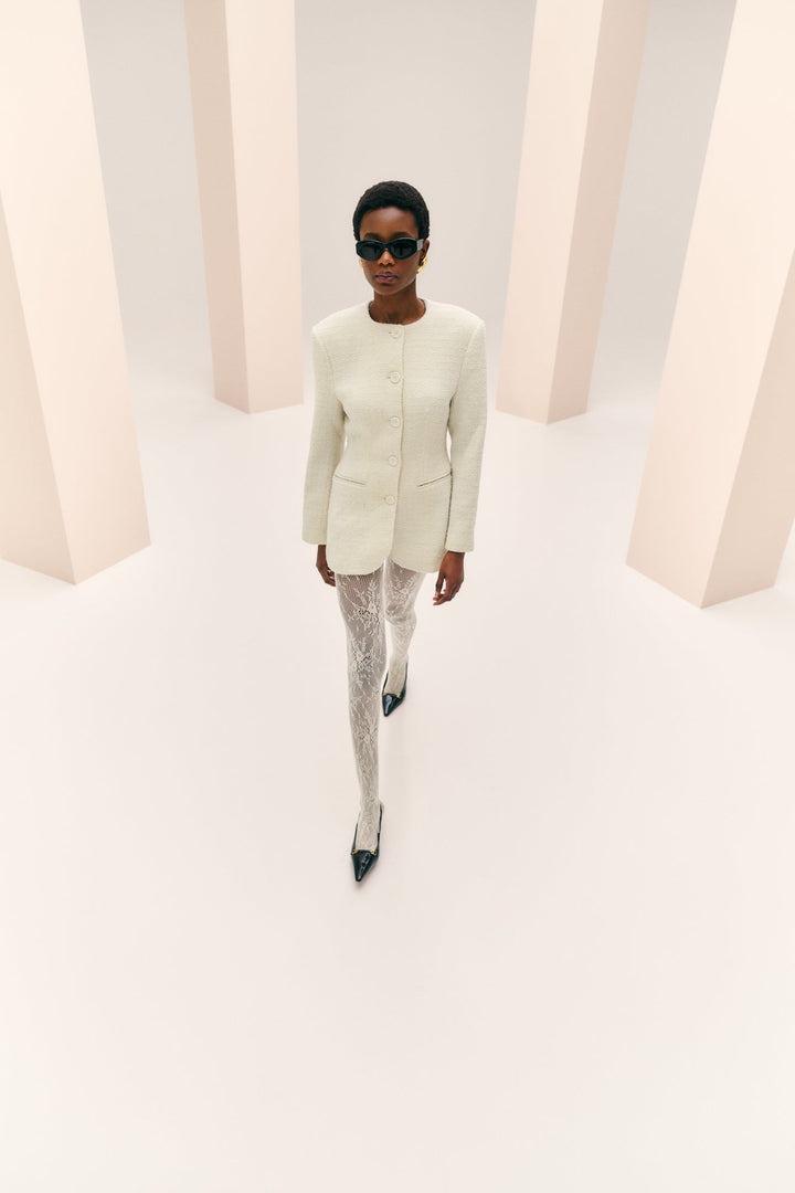 Carol Fitted Round Neck Blazer Vanilla | Blazer | Smuk - Dameklær på nett