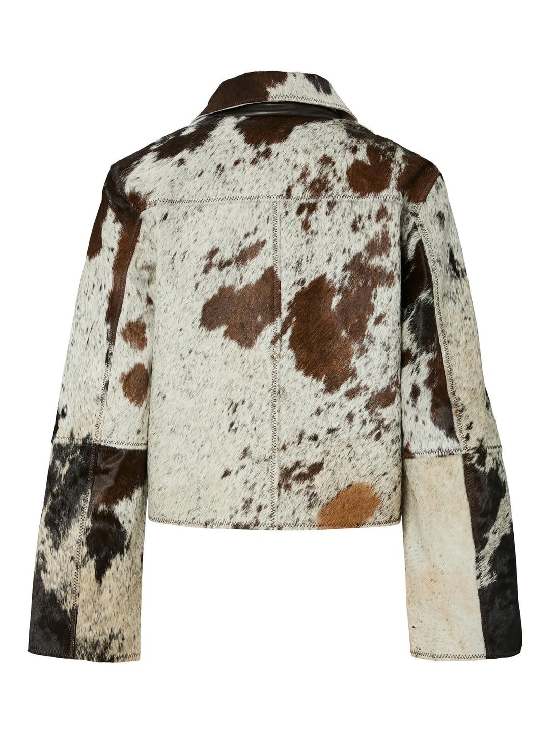 Caroline Ls Cow Leather Jacket Chocolate Brown Cow Print | Yttertøy | Smuk - Dameklær på nett