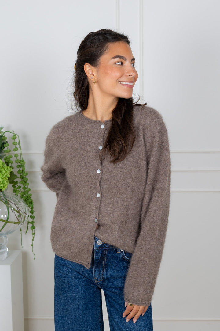 Cashmere Cardigan Taupe | Genser | Smuk