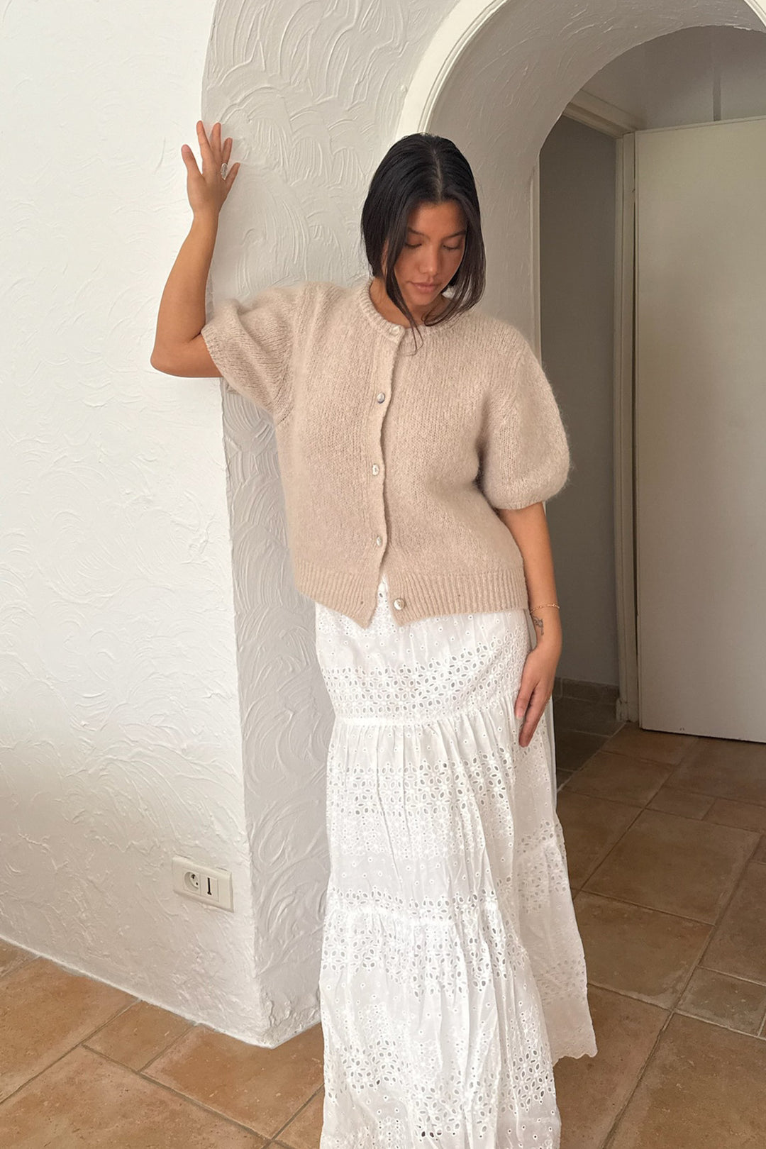 Ida Ss Cardigan Beige