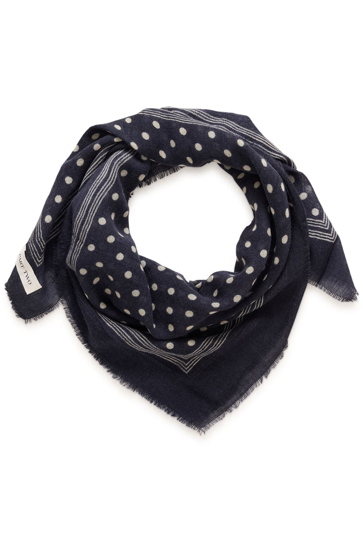 Celesta Scarf Dark Navy Dot | Accessories | Smuk
