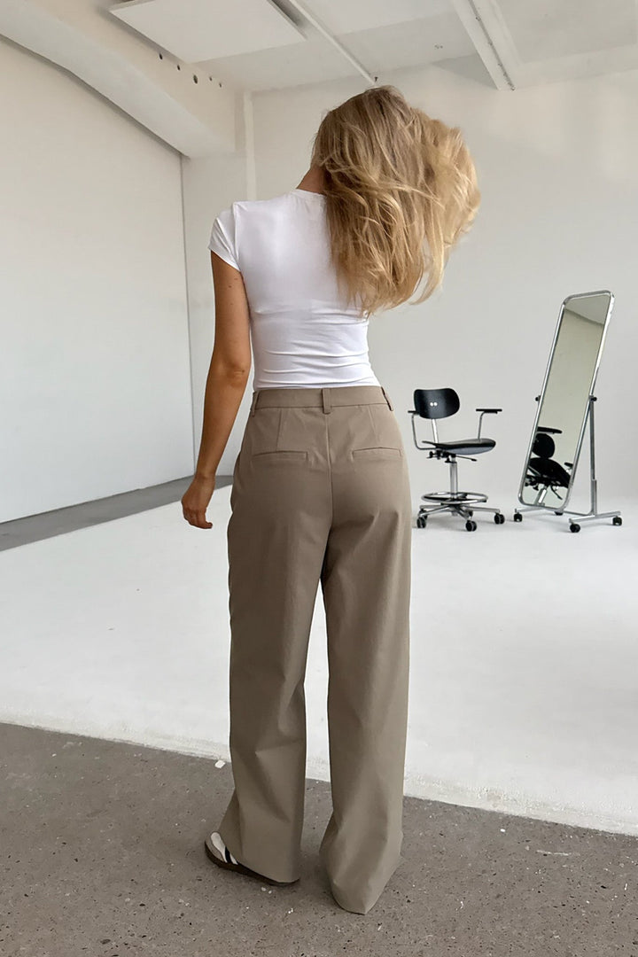 Celina Pants Khaki | Bukser | Smuk - Dameklær på nett