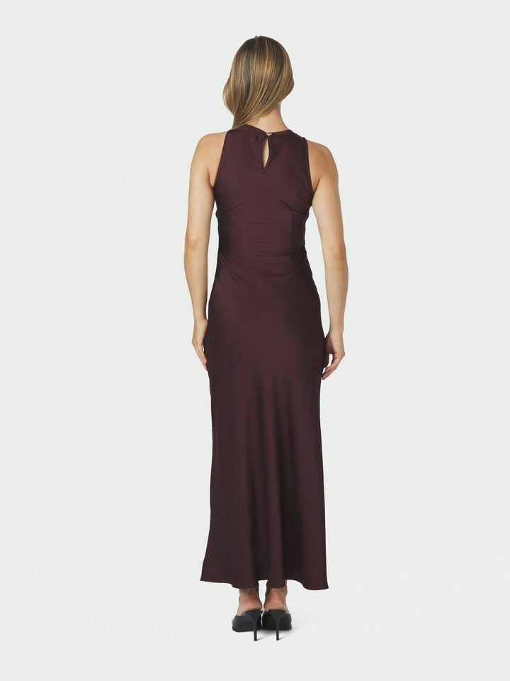 Celinie Heavy Sateen Dress Burgundy | Kjoler | Smuk