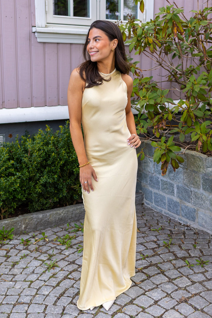 Celinie Heavy Sateen Dress Light Yellow | Kjoler | Smuk