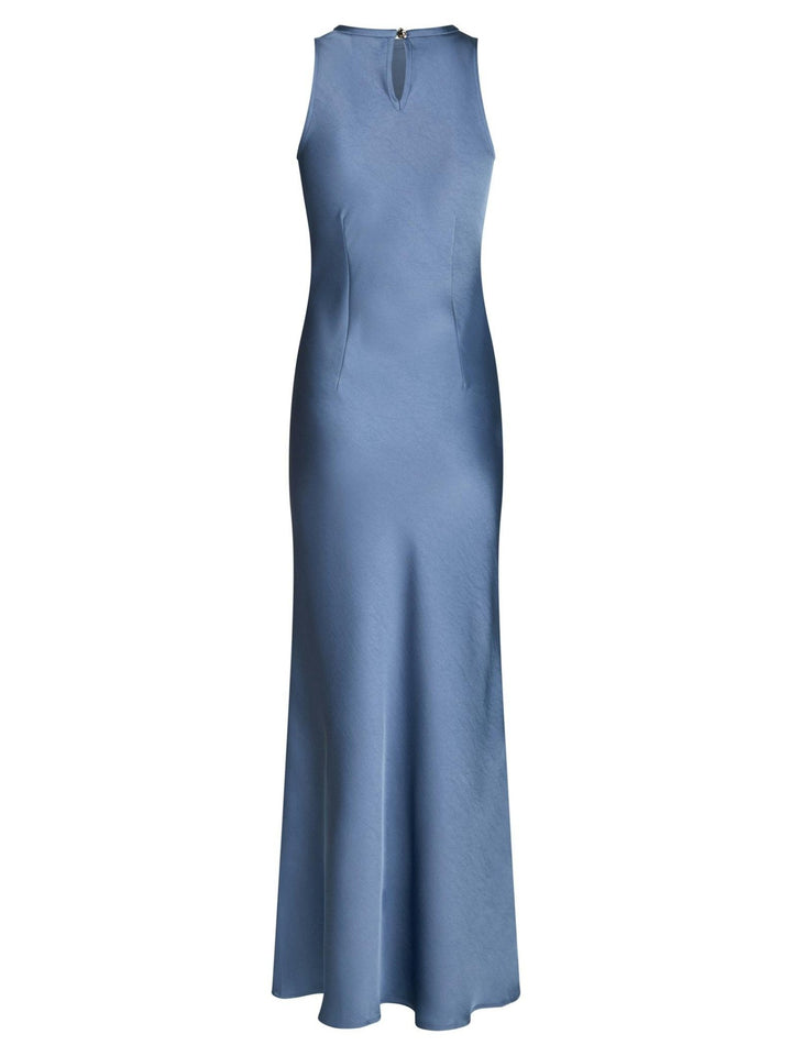 Celinie Heavy Sateen Dress Smoke Blue | Kjoler | Smuk - Dameklær på nett
