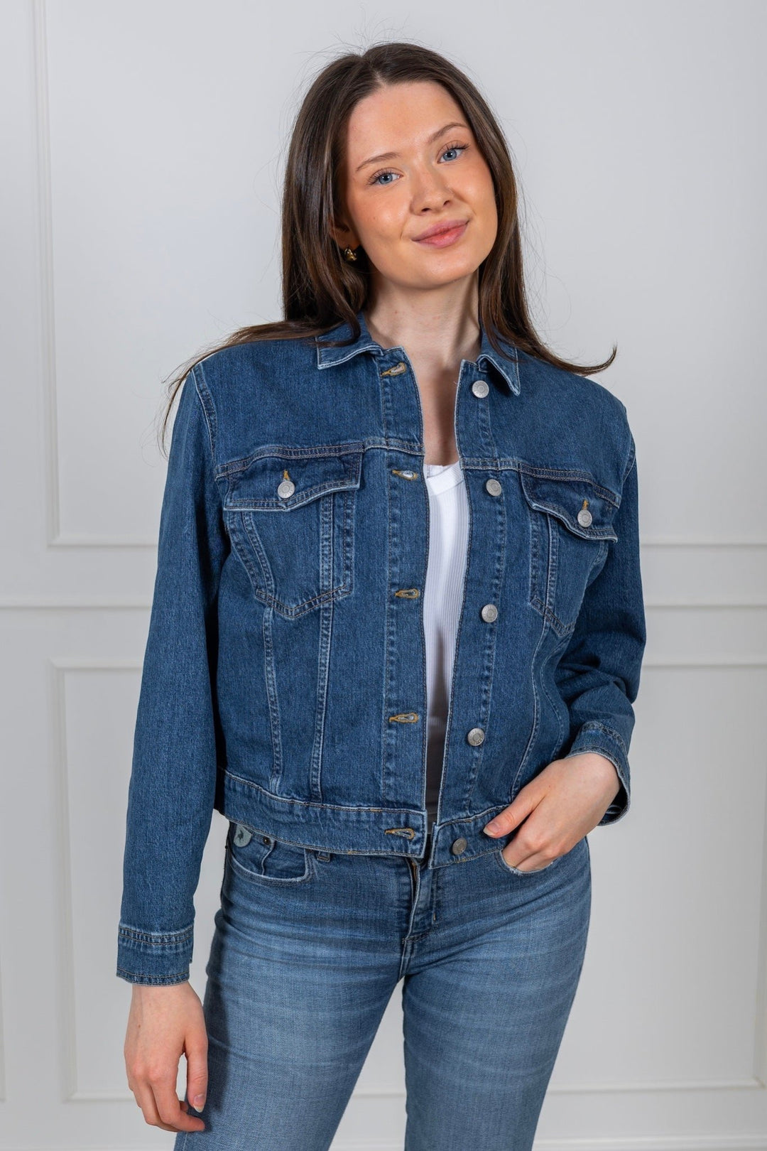 Cena Ls Jacket Medium Blue Denim | Yttertøy | Smuk - Dameklær på nett