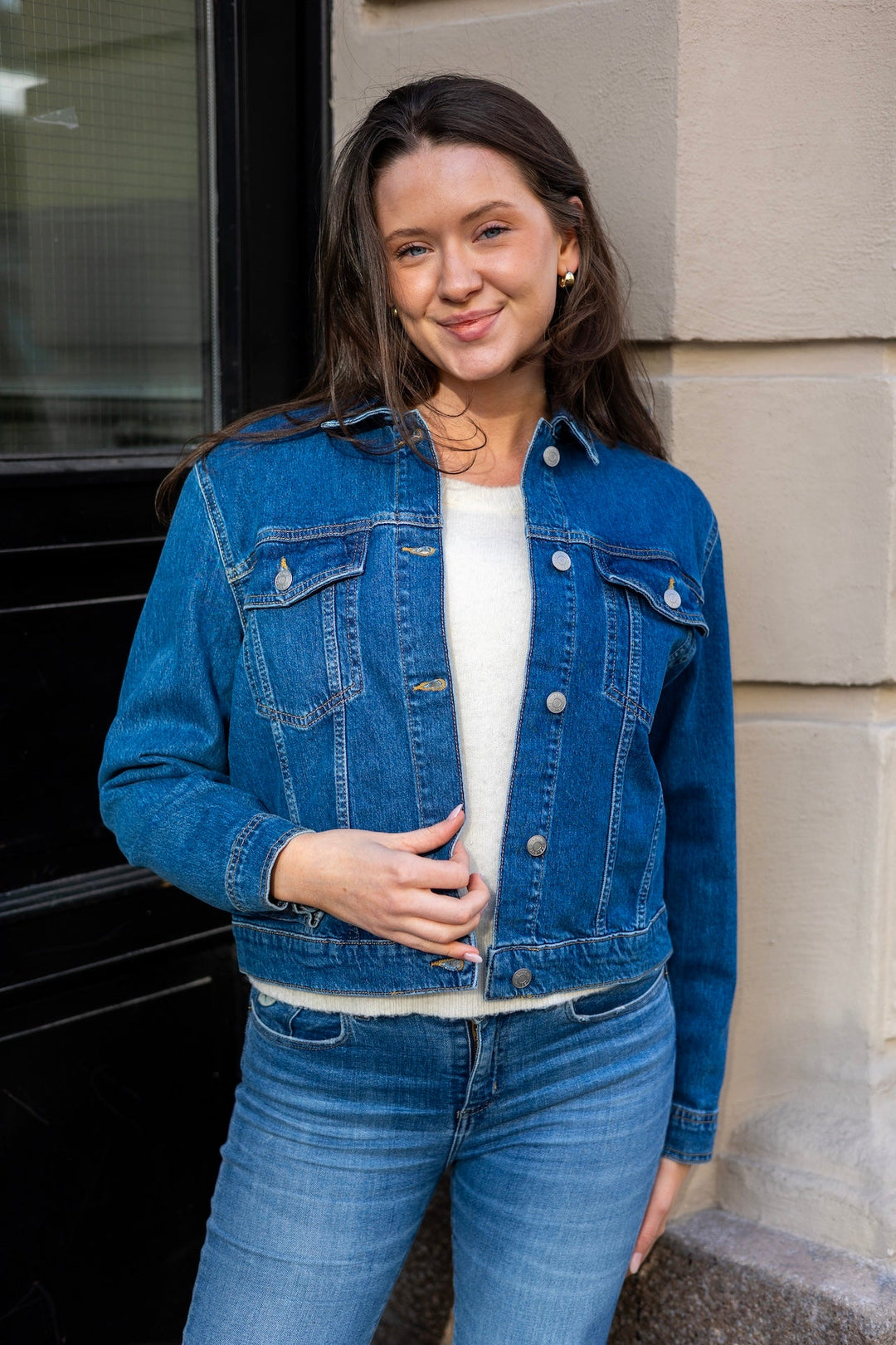 Cena Ls Jacket Medium Blue Denim | Yttertøy | Smuk - Dameklær på nett