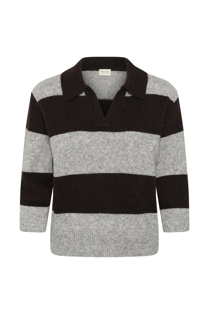 Charlott Pullover Molé/Grey Melange Stripe | Genser | Smuk