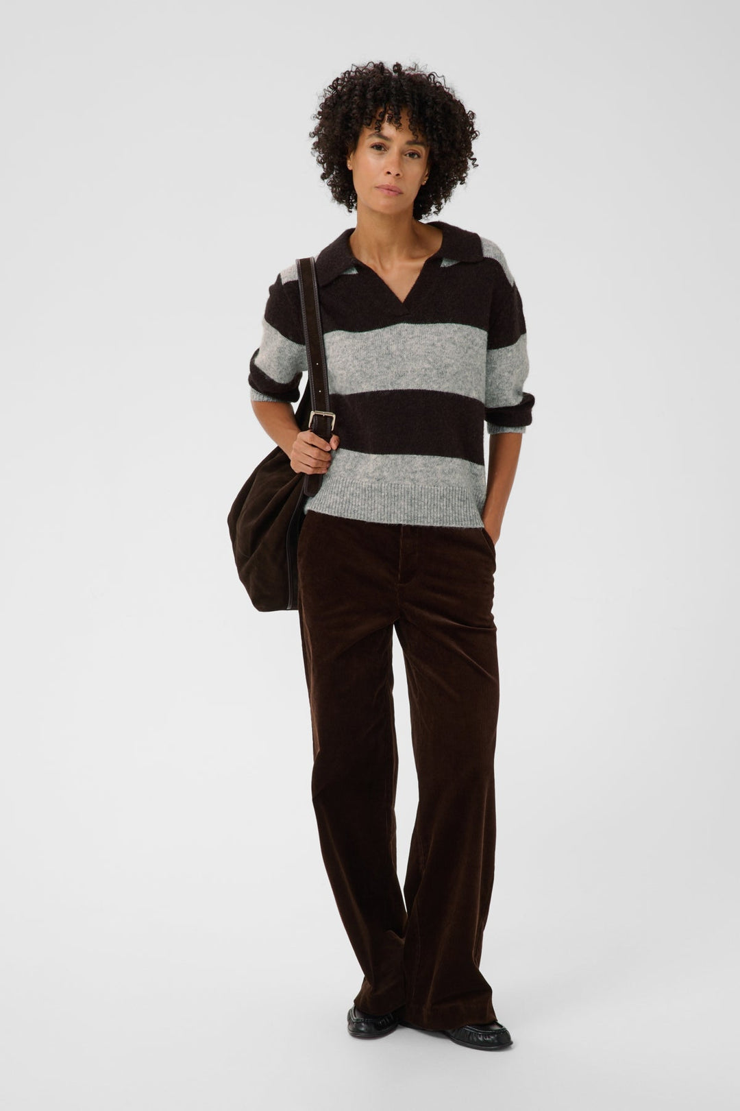 Charlott Pullover Molé/Grey Melange Stripe | Genser | Smuk