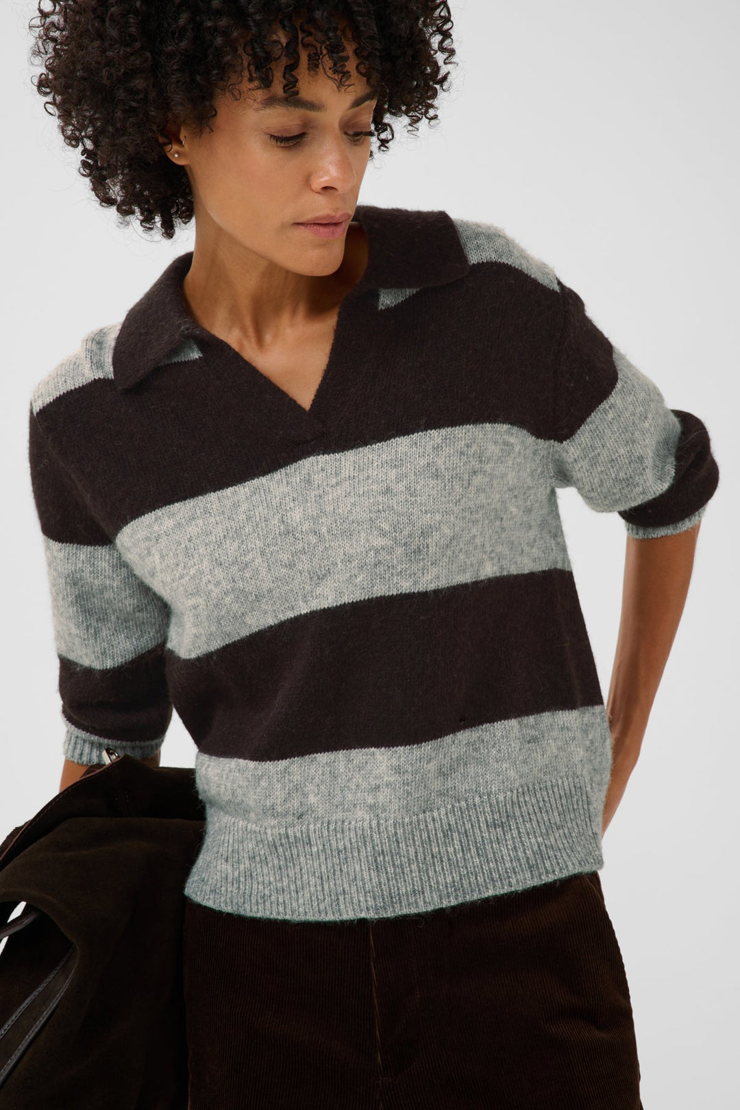Charlott Pullover Molé/Grey Melange Stripe | Genser | Smuk