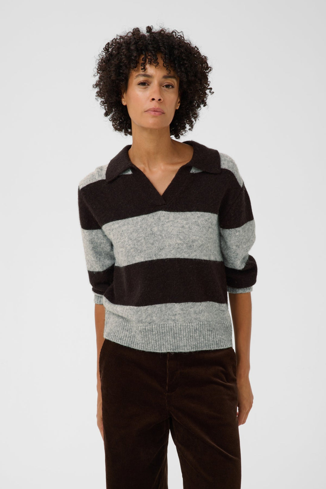 Charlott Pullover Molé/Grey Melange Stripe | Genser | Smuk
