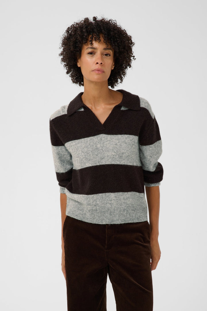Charlott Pullover Molé/Grey Melange Stripe | Genser | Smuk